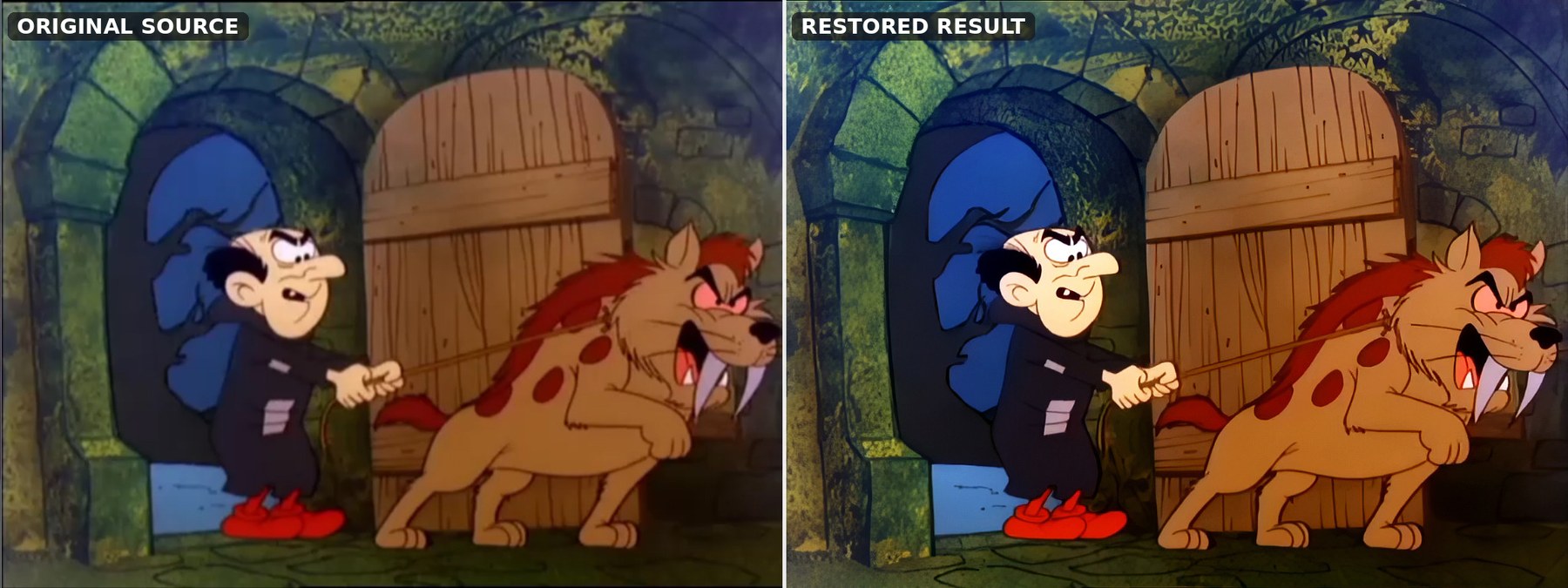 Animation restoration before and after example